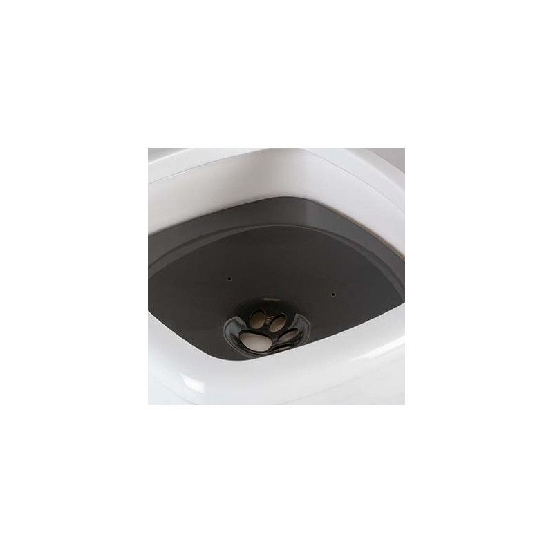 Abreuvoir anti-déversement square blanc/gris 1,5L
