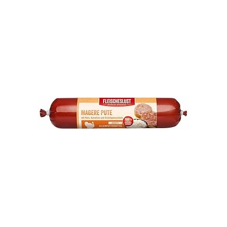 Saucisse Fleischeslust Dinde Maigre avec Riz, Carottes et moules aux orles Vertes 400g