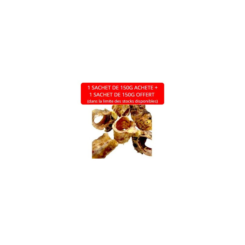 Trachées de boeuf 5cm 150g + 1 sachet de 150g offert (soit 300g pour 5€)