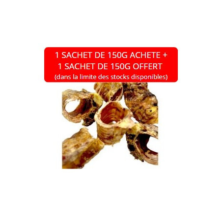 Trachées de boeuf 5cm 150g + 1 sachet de 150g offert (soit 300g pour 5€)