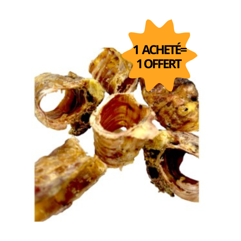 Trachées de boeuf 5cm 150g + 1 sachet de 150g offert (soit 300g pour 5€)