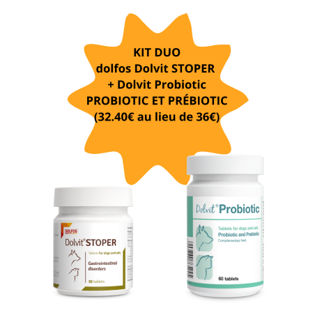 KIT DUO dolfos Dolvit STOPER + Dolvit Probiotic  PROBIOTIQUES ET PRÉBIOTIQUES (32.40€ au lieu de 36€)