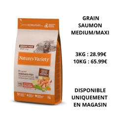 Nature's variety no grain medium/maxi saumon (3kg ou 10kg)