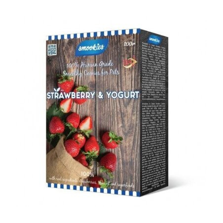 Biscuits smookies Fraise et Yaourt 200 g pour chiens