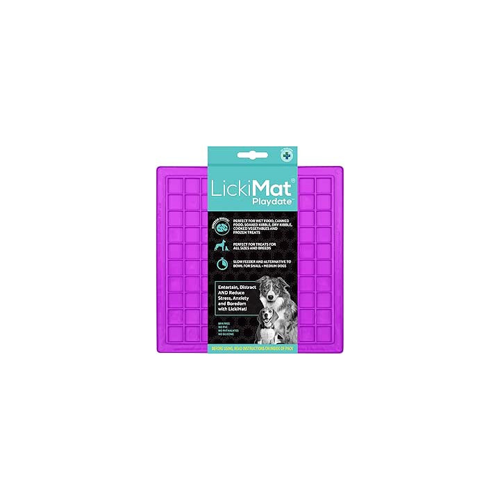 LickiMat Playdate 20 × 20 cm | Tapis de léchage chien & chat