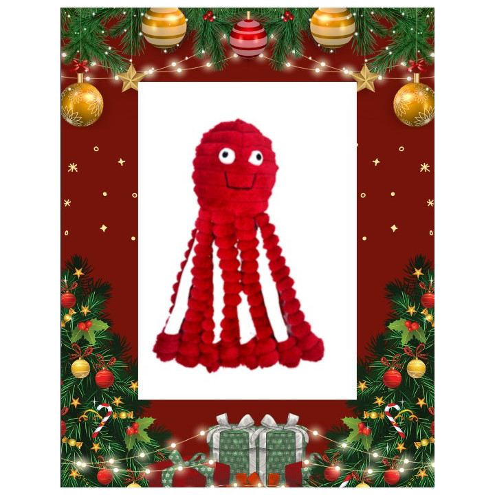 GOR REEF Holiday | Pieuvre rouge de Noël pour chien