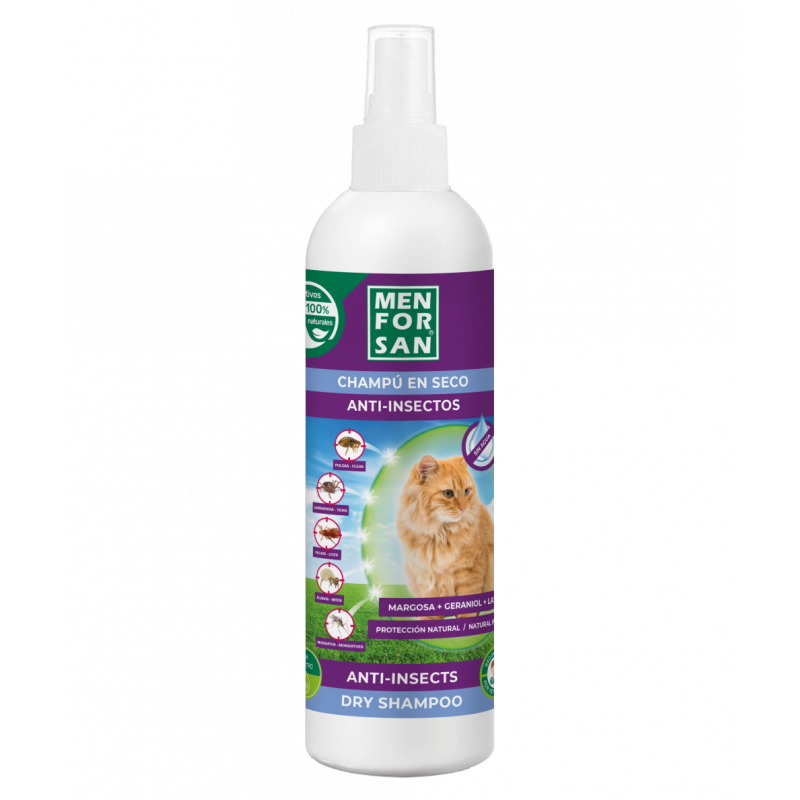 Spray anti parasitaire pour chat huile de margousier (neem), géraniol et huile de lavandin  250ml