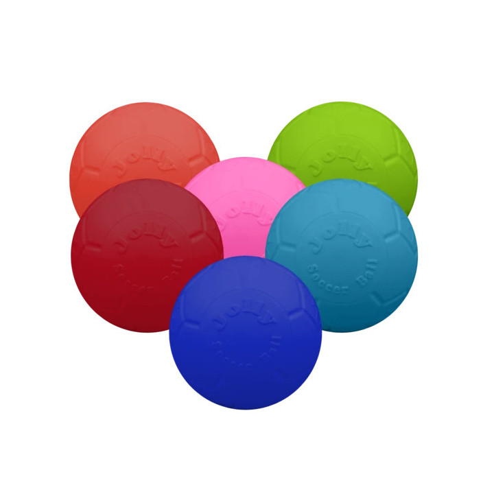 Jolly Soccer Ball pour chien : ballon résistant en JollyFlex, flottant et idéal pour les jeux de poursuite en extérieur. Livrais