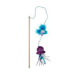 Canne à pêche chat Fringe | Catnip, plumes & jouets
