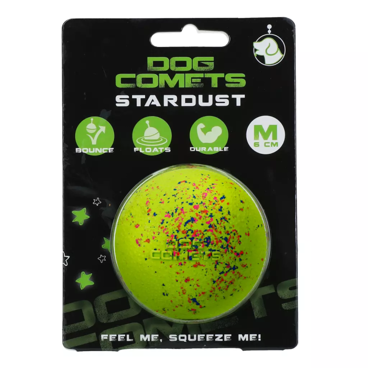 Balle chien Dog Comets Stardust 6 cm | Caoutchouc naturel