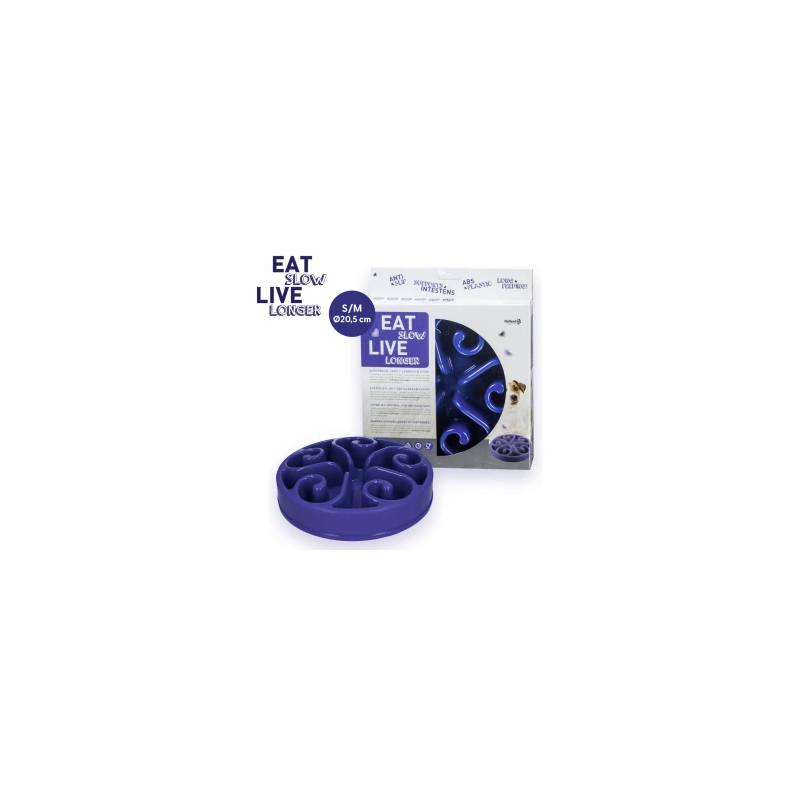 Gamelle anti-glouton Eat Slow Live Longer original bleu taille S