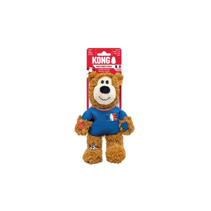 KONG Wild Knots Sport Bear France | Peluche chien 21,5 cm