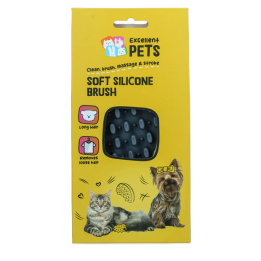 Brosse en silicone souple Excellent Pets pour poils longs