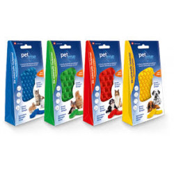 Brosse pet+me® en silicone verte (pour petits animaux à poils longs, épais et sous-poils)