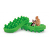 Brosse pet+me® en silicone verte (pour petits animaux à poils longs, épais et sous-poils)