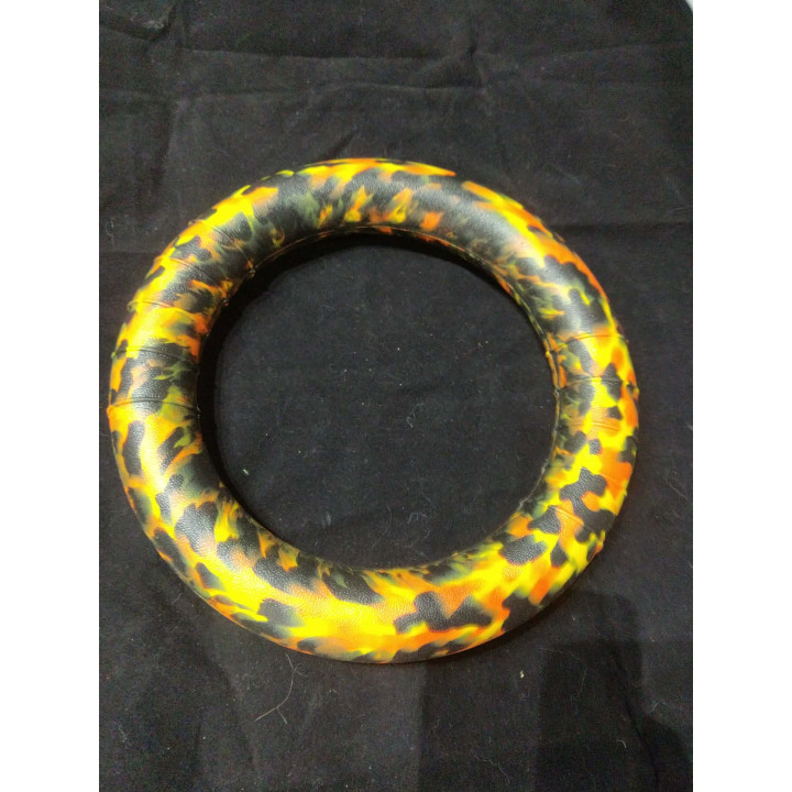 Anneau flottant EVA chien 25 cm | Noir Jaune Orange