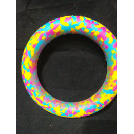 Anneau flottant EVA chien 25 cm | Fuchsia Bleu Clair Jaune
