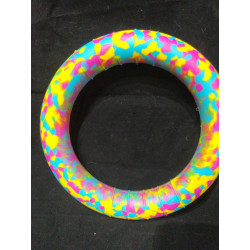 Anneau 25 cm diametre fushia bleu clair jaune