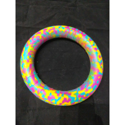 Anneau 25 cm diametre fushia bleu clair jaune