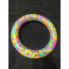 Anneau 25 cm diametre fushia bleu clair jaune