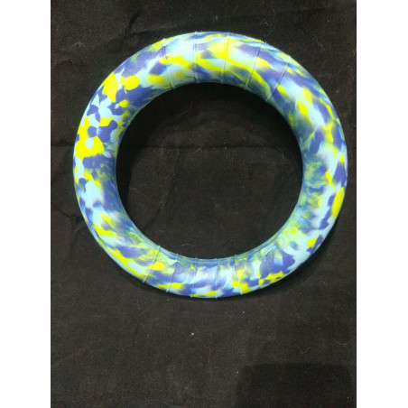 Anneau 25 cm diametre bleu ciel jaune bleu foncé