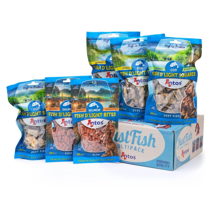 ANTOS JustFish Multipack 600 g | Box Friandises Poisson Chien