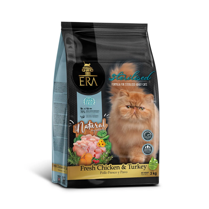 ERA Sans Céréales Poulet & Dinde – Croquettes chat adulte stérilisé