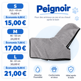 Peignoir microfibre chien GROOM | Manteau de séchage