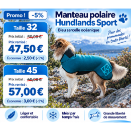Hundlands Sport Bleu Sarcelle | Manteau polaire chien
