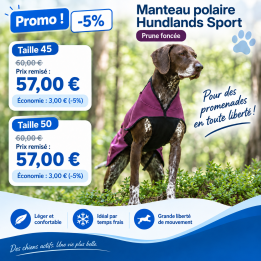 Hundlands Sport Prune | Manteau polaire chien sport