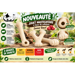 Jouet masticatoire cellulose bœuf chien | Nature Hito Croq