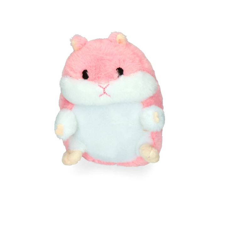 Big Fat Hamster rose 16 cm | Peluche chien avec couineur