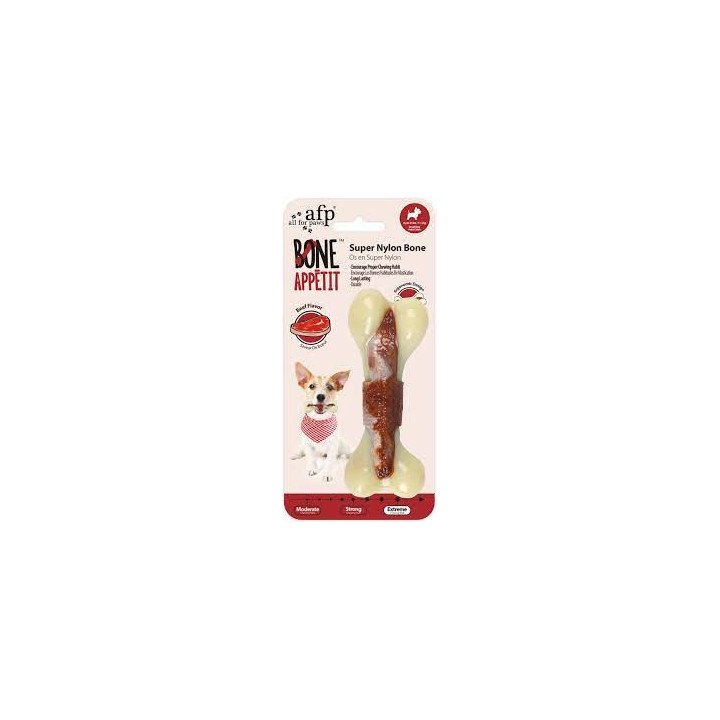 AFP Bone Appetit Bœuf 10 cm | Jouet nylon chien