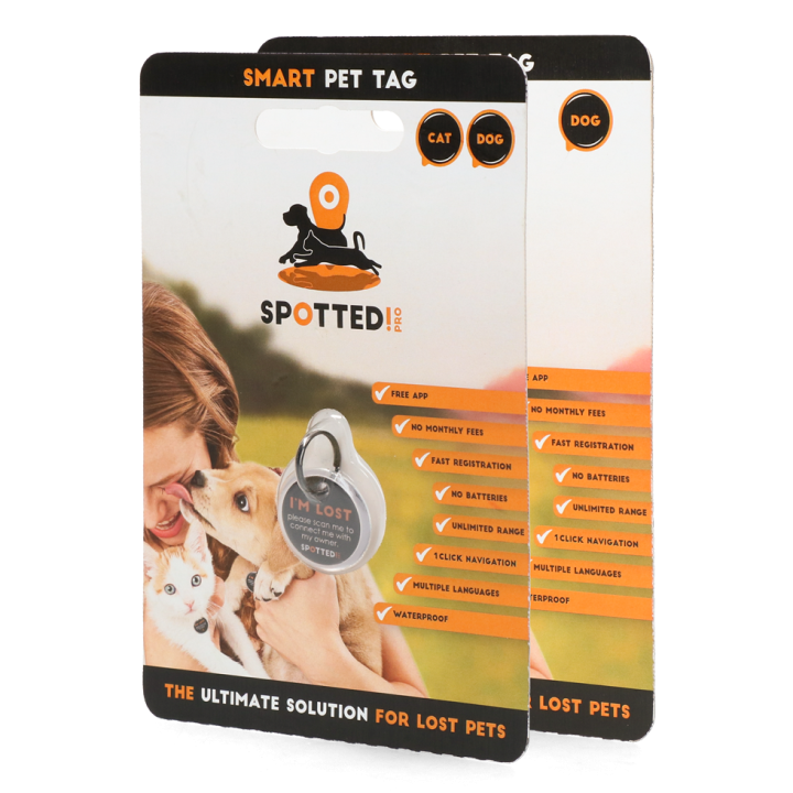 Spotted! Pro | Médaille QR connectée chien & chat